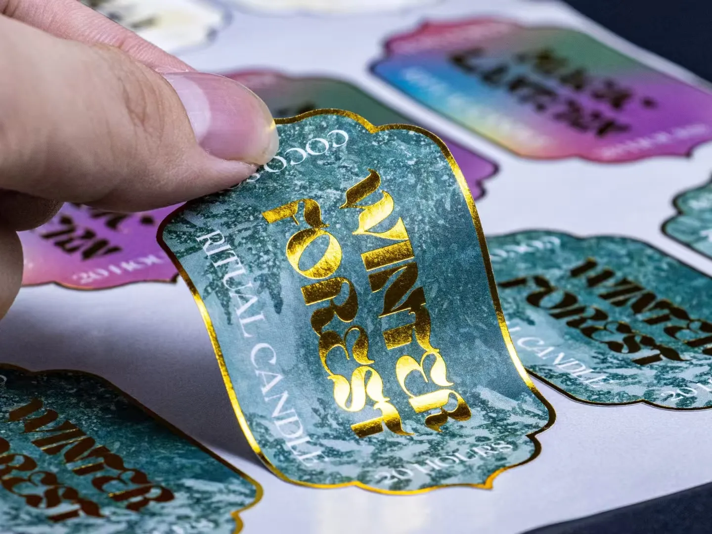 What is the main process adopted for foil gold labels?