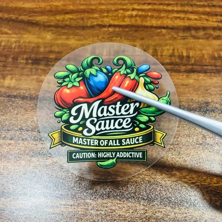 Complete the precise delivery of the chili sauce labels