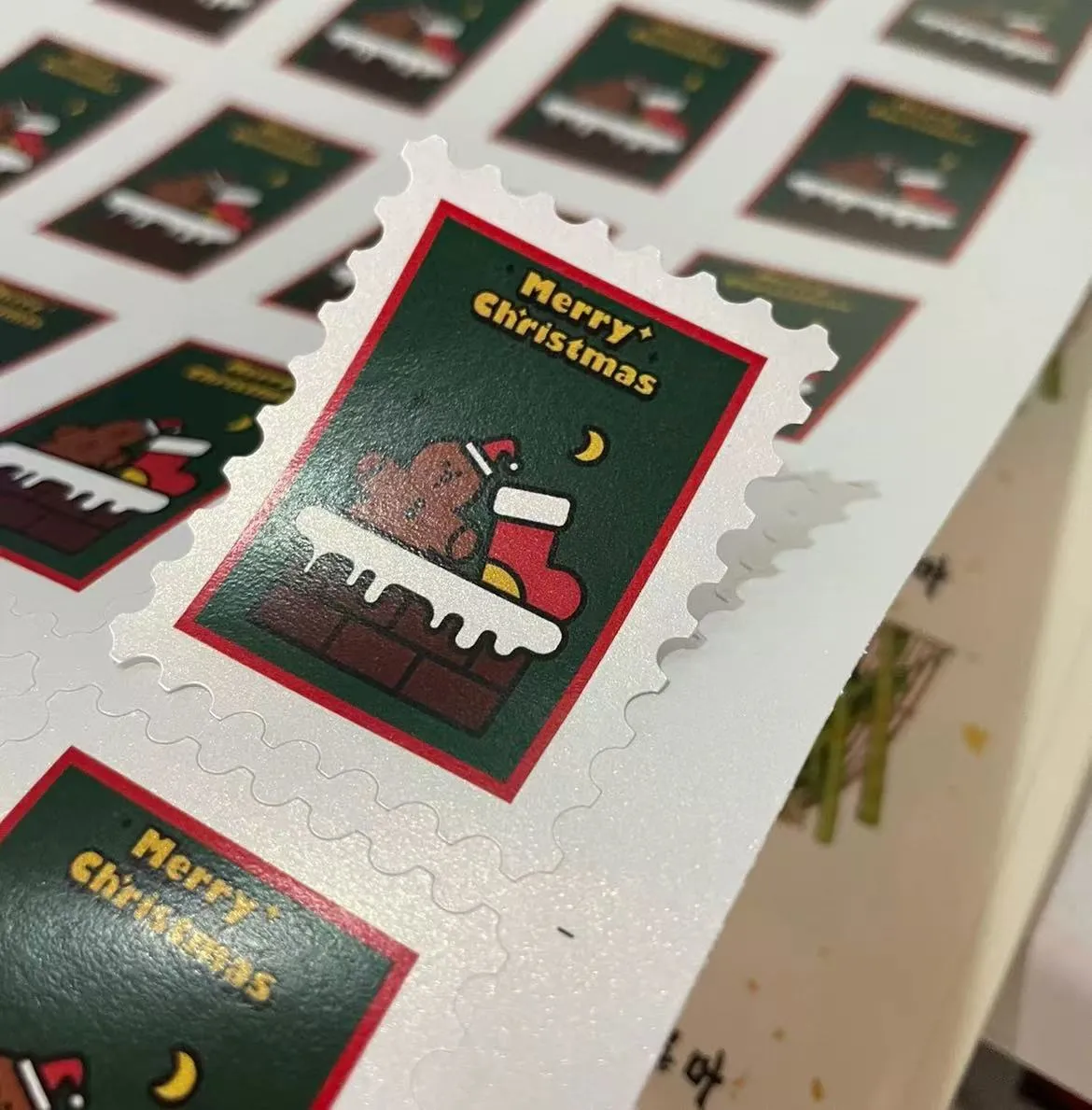 Christmas stamp stickers