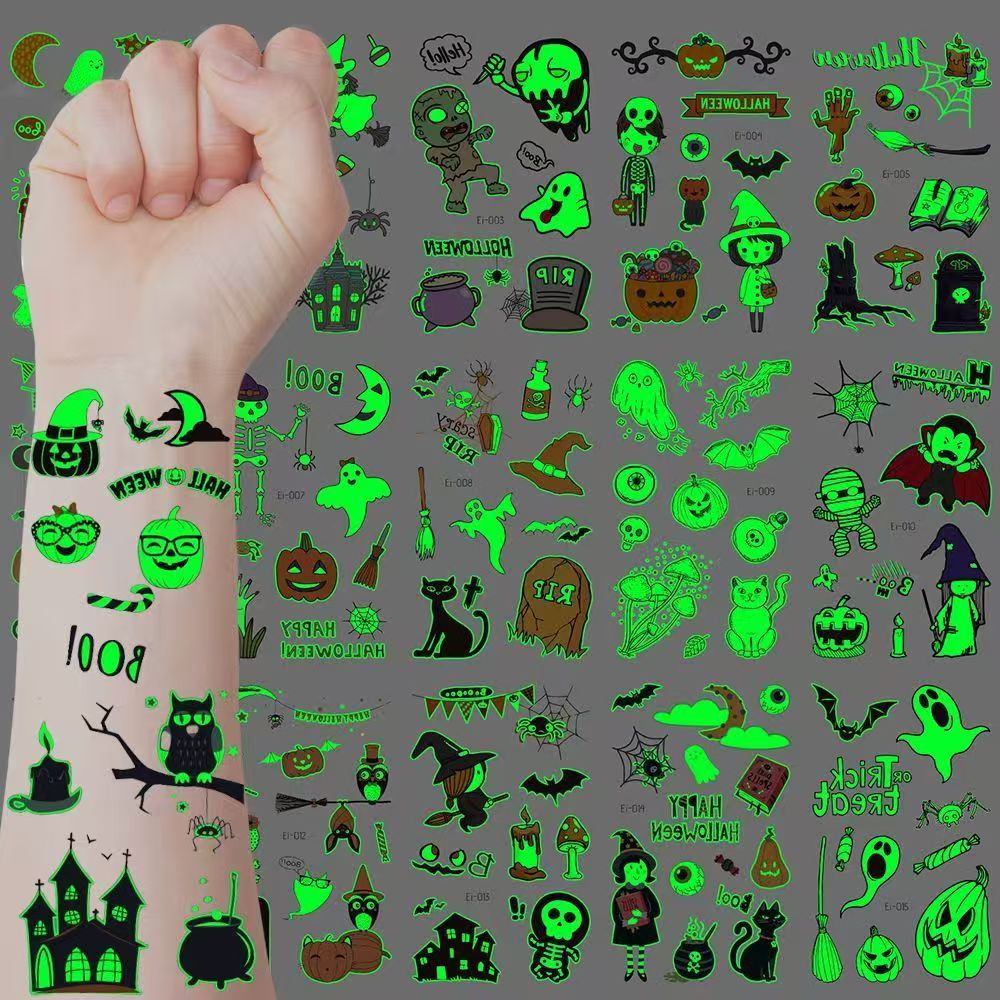 Halloween night glow tattoo stickers