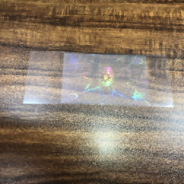 Transparent holographic stickers